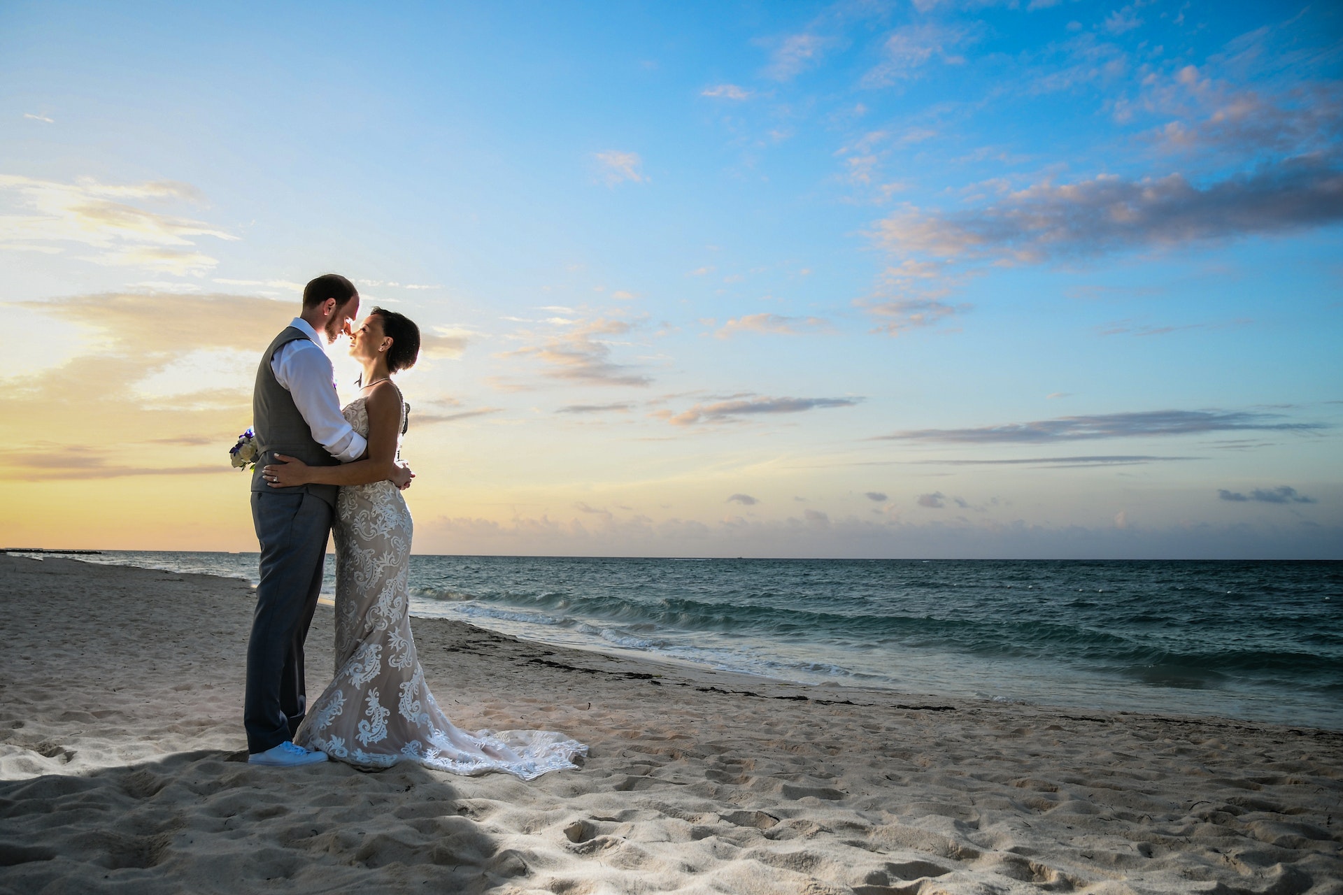 couple before wedding at the beach in puerto vallarta